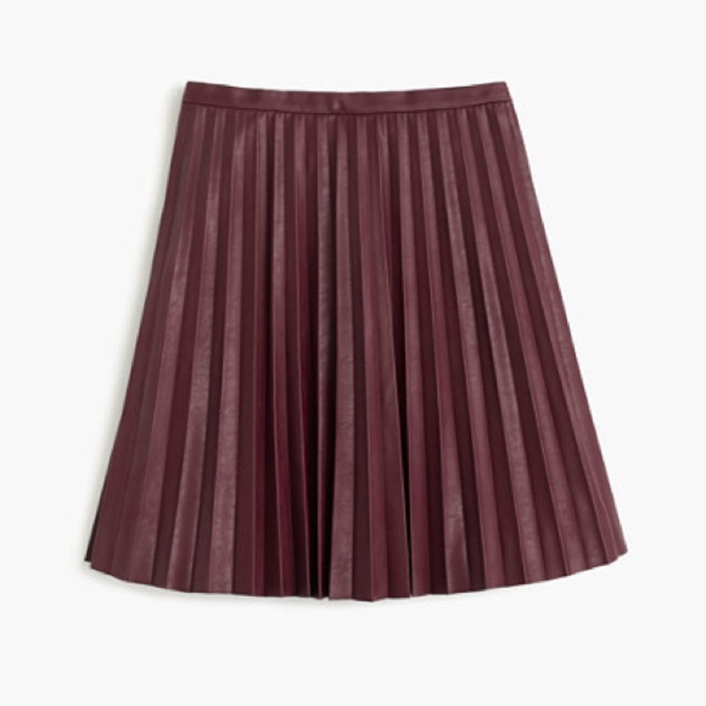 J. Crew pleated faux leather miniskirt